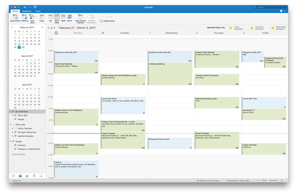sync gmail calendar with outlook mac